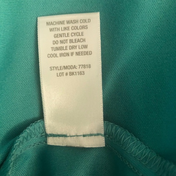 Teal/aqua multi-color plus size dress - Dressbarn - Picture 8 of 9